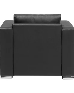 Sale Beliani Musta Nahkaverhoiltu Nojatuoli Helsinki