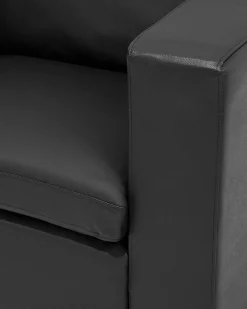 Sale Beliani Musta Nahkaverhoiltu Nojatuoli Helsinki