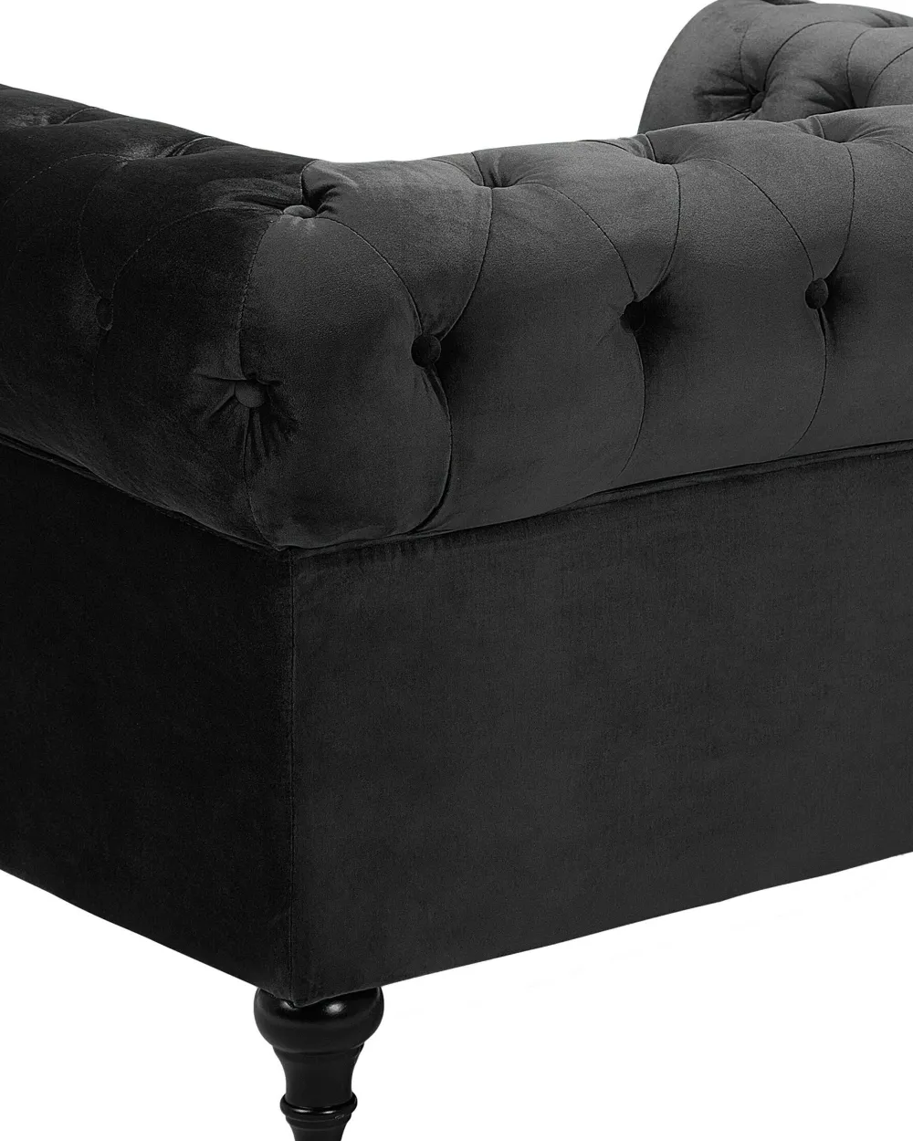 Nojatuolit<Beliani Musta Samettiverhoiltu Nojatuoli Chesterfield