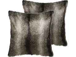 Tekstiilit<Beliani Mustavalkoinen Keinoturkis Koristetyynysetti 45 X 45 Cm 2 Kpl Rubrum