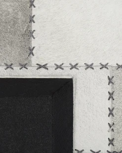 Matot<Beliani Nahkainen Matto Harmaa/Beige 160X230Cm Pervari