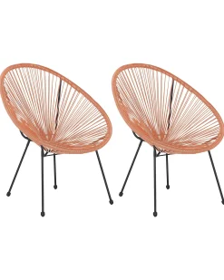 Ulkokalusteet<Beliani Narutuoli Polyrottinki Oranssi 2 Kpl Acapulco Ii