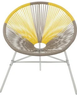 Ulkokalusteet<Beliani Narutuoli Polyrottinki Ruskeanharmaa/Keltainen 2 Kpl Acapulco