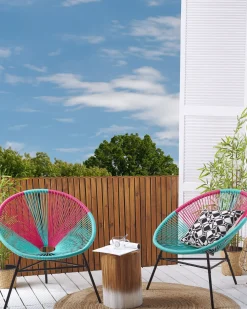 Ulkokalusteet<Beliani Narutuoli Polyrottinki Turkoosi/Pinkki 2 Kpl Acapulco