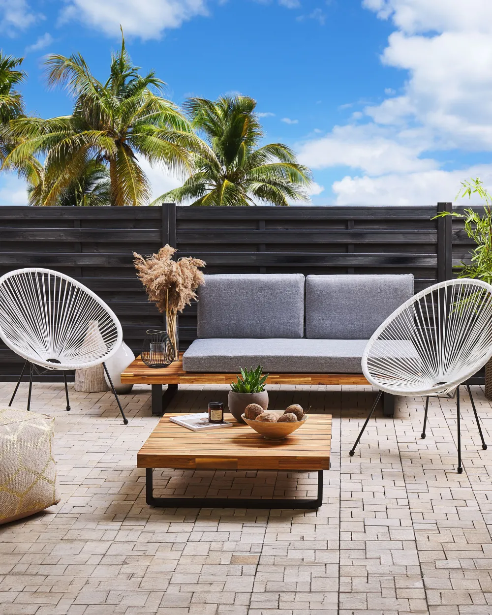 Ulkokalusteet<Beliani Narutuoli Polyrottinki Valkoinen 2 Kpl Acapulco Ii