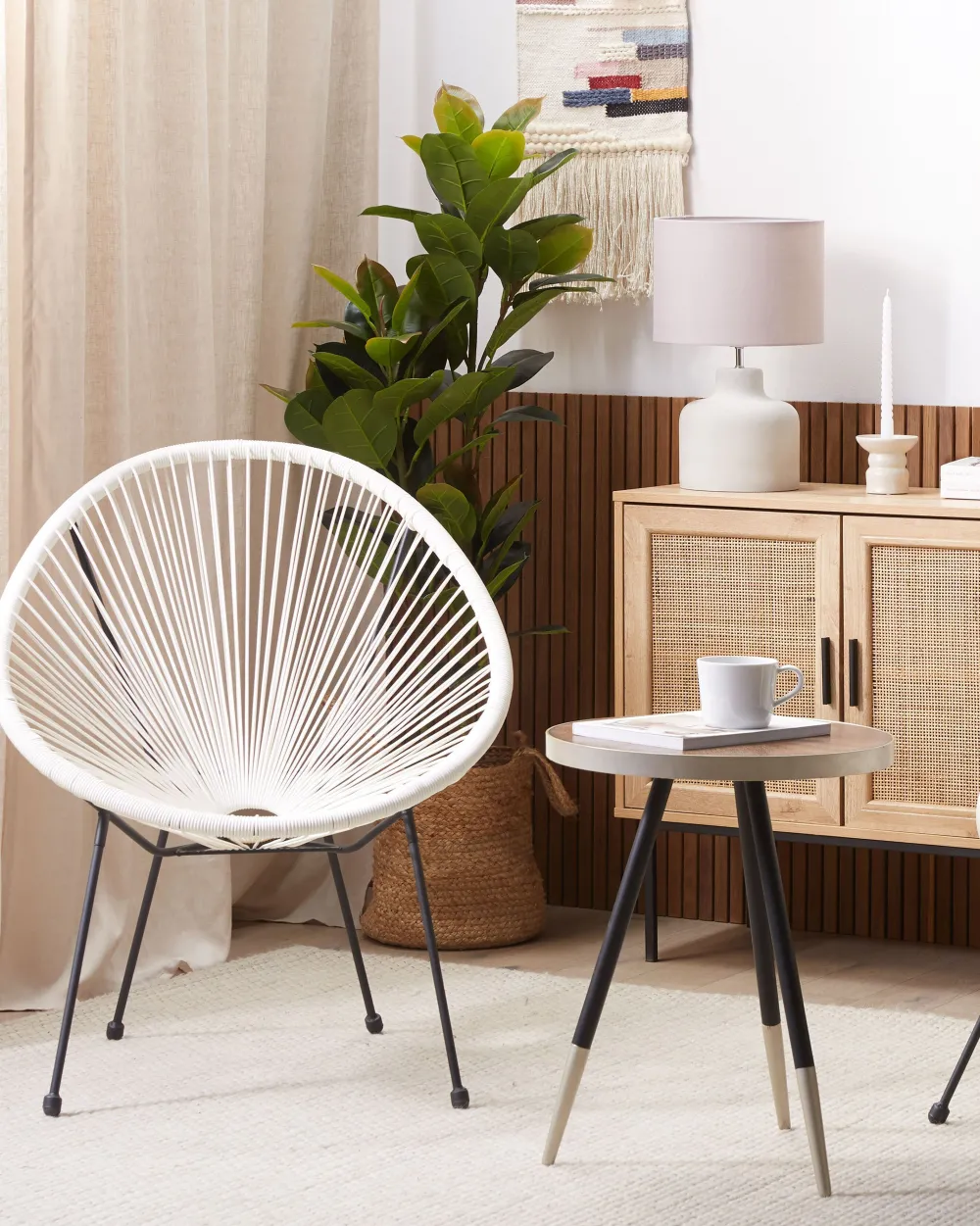 Ulkokalusteet<Beliani Narutuoli Polyrottinki Valkoinen 2 Kpl Acapulco Ii