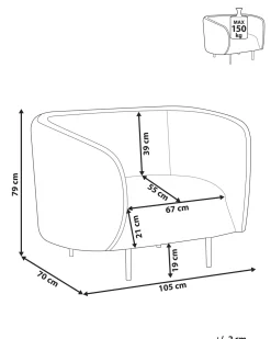 Store Beliani Nojatuoli Buklee Musta Loen
