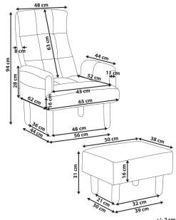 Cheap Beliani Nojatuoli Ja Rahi Harmaa Oland