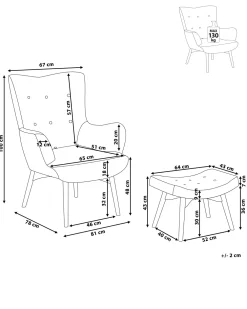 Nojatuolit<Beliani Nojatuoli Ja Rahi Harmaanruskea Vejle