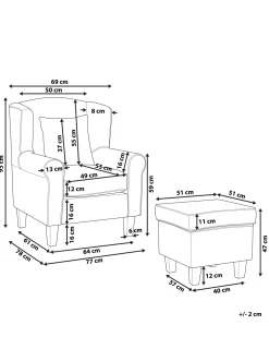 Fashion Beliani Nojatuoli Ja Rahi Kukkakuvioinen Vihrea Hamar