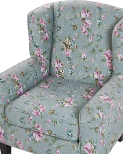 Fashion Beliani Nojatuoli Ja Rahi Kukkakuvioinen Vihrea Hamar