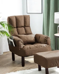 Nojatuolit<Beliani Nojatuoli Ja Rahi Ruskea Oland