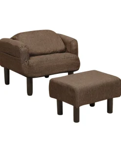 Nojatuolit<Beliani Nojatuoli Ja Rahi Ruskea Oland