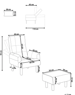 Nojatuolit<Beliani Nojatuoli Ja Rahi Ruskea Oland