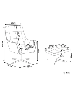 Nojatuolit<Beliani Nojatuoli Ja Rahi Samettinen Harmaa Molle