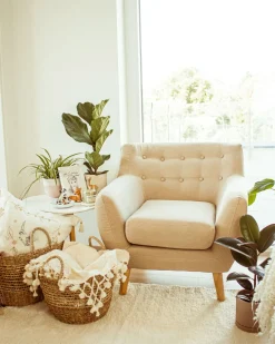 Cheap Beliani Nojatuoli Kangas Beige Motala