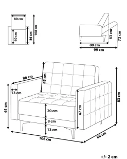 Shop Beliani Nojatuoli Kangas Grafiitinharmaa Aberdeen