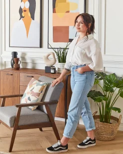 Store Beliani Nojatuoli Kangas Harmaa Asnes