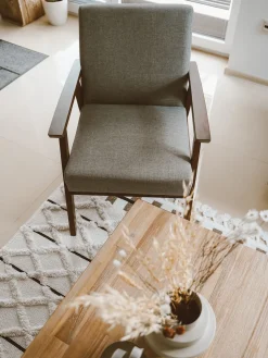 Store Beliani Nojatuoli Kangas Harmaa Asnes