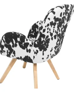 Nojatuolit<Beliani Nojatuoli Kangas Musta/Valkoinen Bjarn