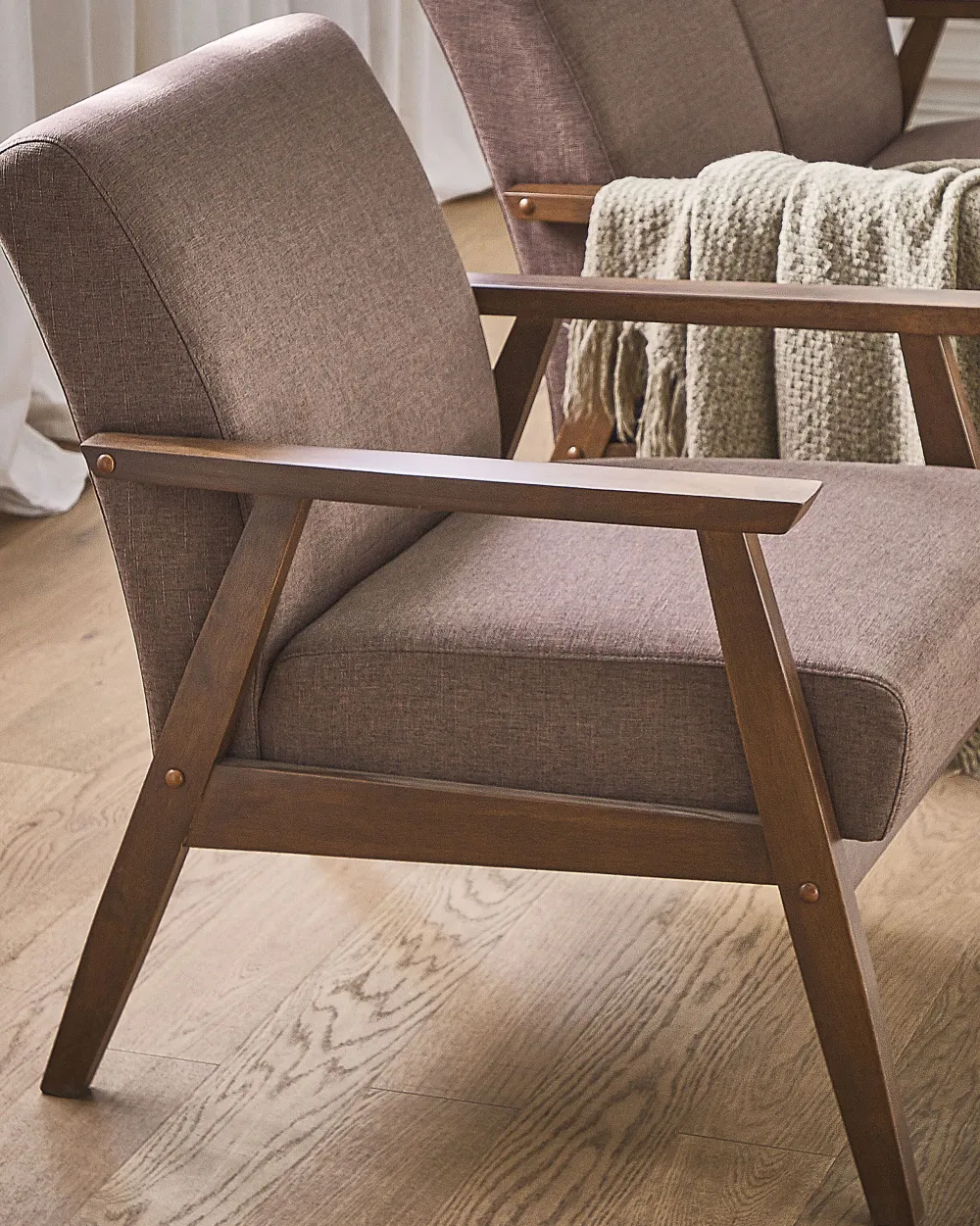 Store Beliani Nojatuoli Kangas Ruskea Asnes