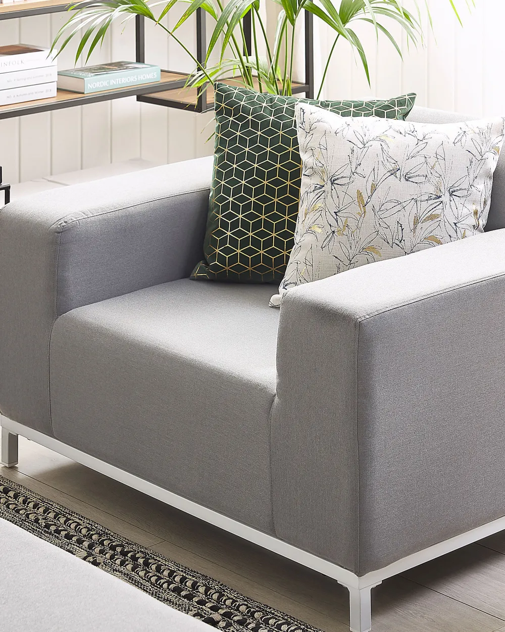 Clearance Beliani Nojatuoli Kangas Vaaleanharmaa/Valkoinen 2 Kpl Rovigo