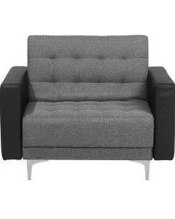 Hot Beliani Nojatuoli Kangas Vaaleanharmaa/Musta Aberdeen