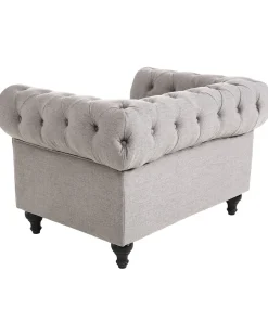 Best Beliani Nojatuoli Kangas Vaaleanharmaa Chesterfield