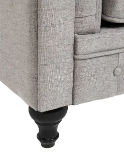 Best Beliani Nojatuoli Kangas Vaaleanharmaa Chesterfield