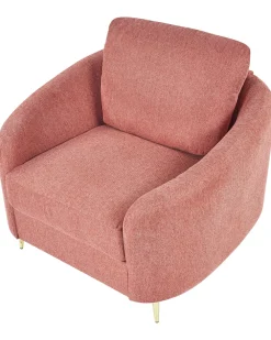 Outlet Beliani Nojatuoli Kangas Vaaleanpunainen Trosa