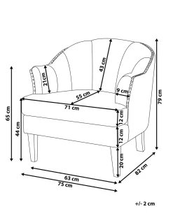 New Beliani Nojatuoli Kankainen Beige Elverum