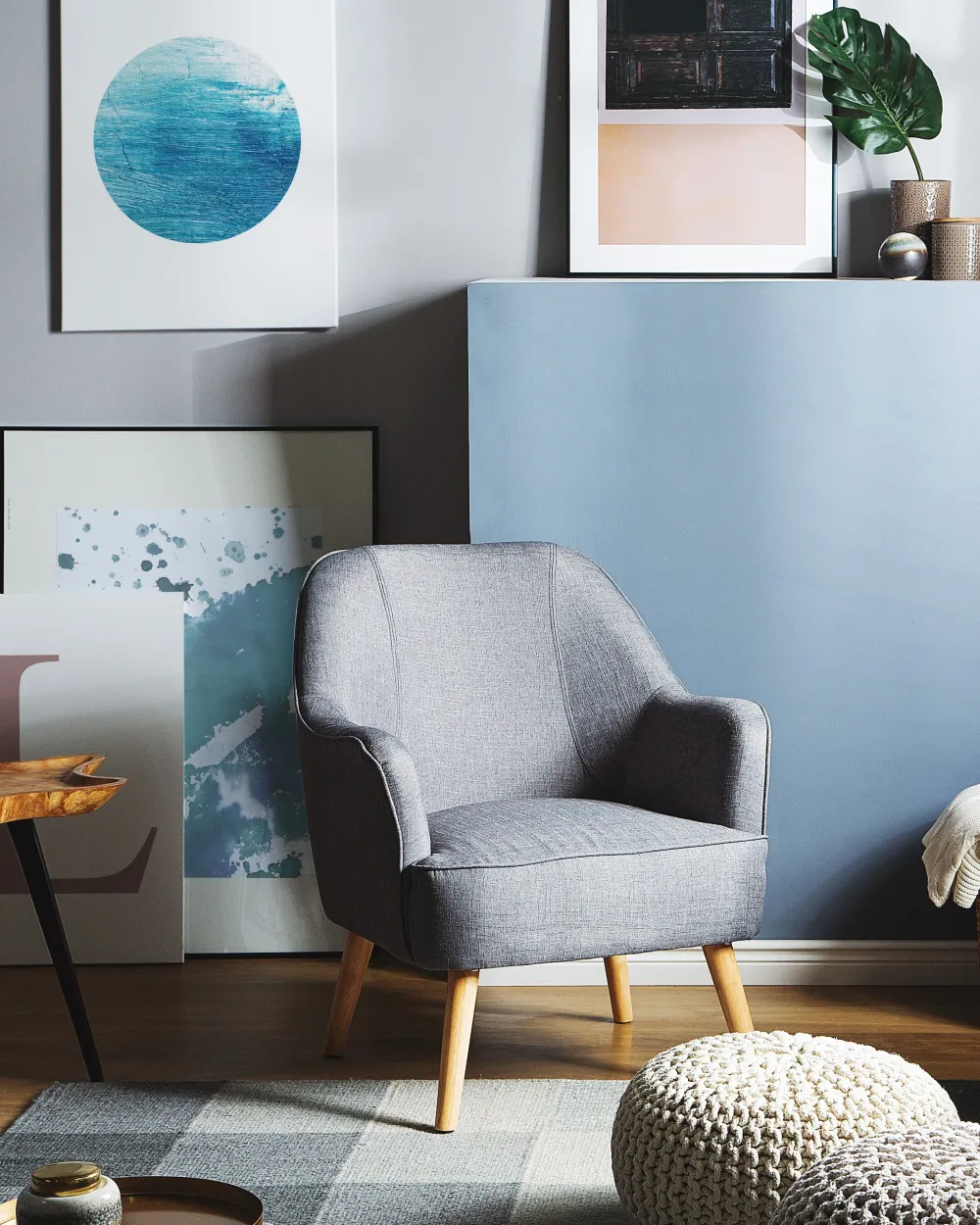 Nojatuolit<Beliani Nojatuoli Kankainen Harmaa Loken