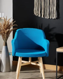 Discount Beliani Nojatuoli Kankainen Sininen Ystad