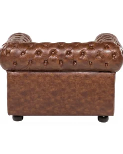 Outlet Beliani Nojatuoli Keinonahka Kullanruskea Chesterfield