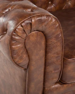 Outlet Beliani Nojatuoli Keinonahka Kullanruskea Chesterfield