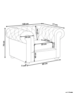 Outlet Beliani Nojatuoli Keinonahka Kullanruskea Chesterfield
