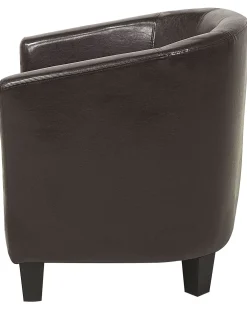 Nojatuolit<Beliani Nojatuoli Keinonahka Ruskea Borwick