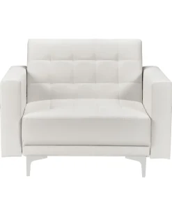 Nojatuolit<Beliani Nojatuoli Keinonahka Valkoinen Aberdeen