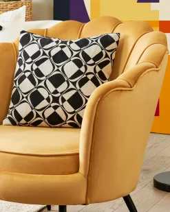 Nojatuolit<Beliani Nojatuoli Keltainen Sametti Lovikka