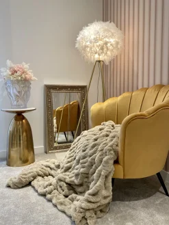 Nojatuolit<Beliani Nojatuoli Keltainen Sametti Lovikka