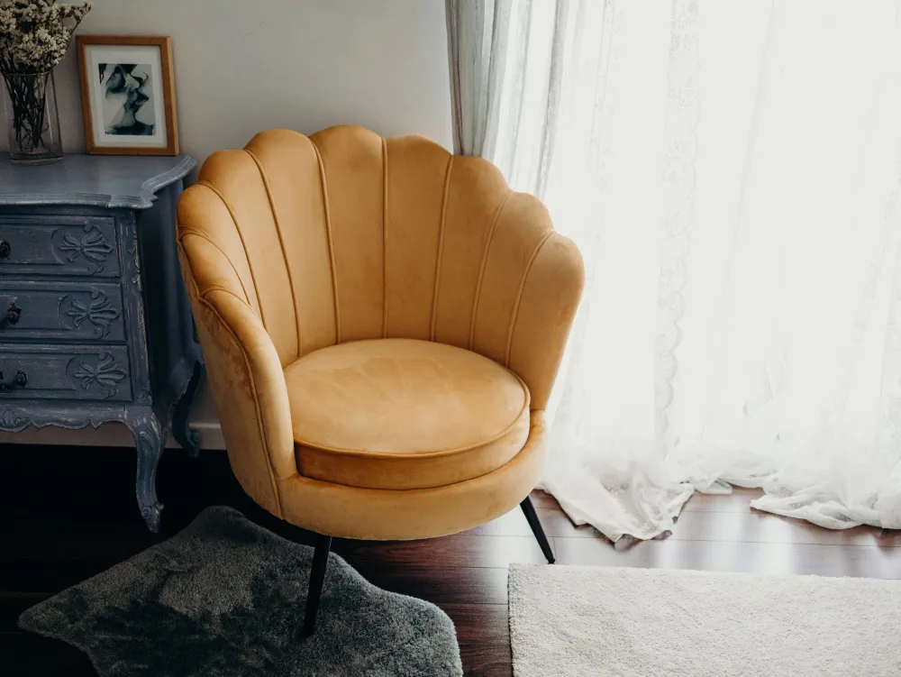 Nojatuolit<Beliani Nojatuoli Keltainen Sametti Lovikka