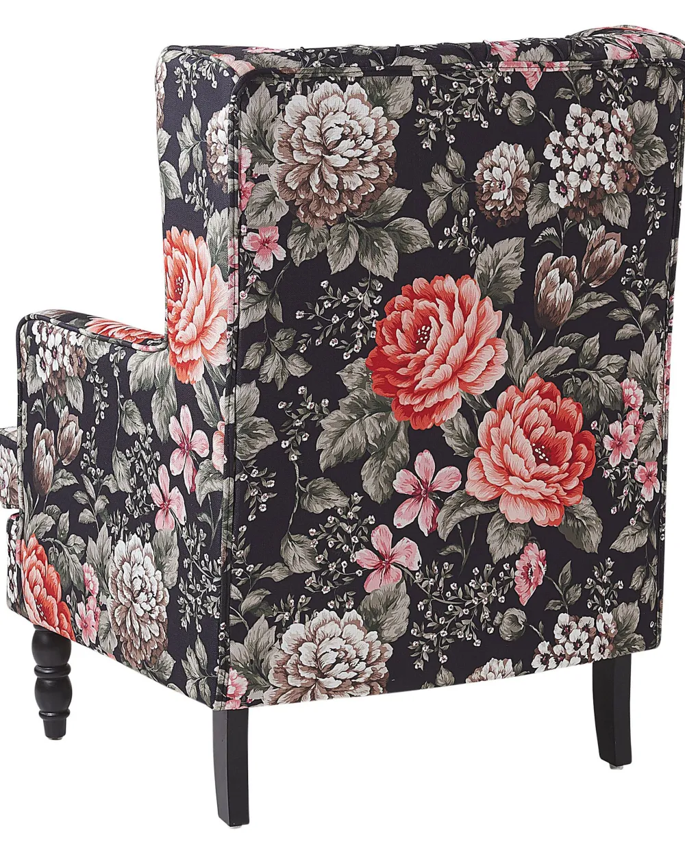 Nojatuolit<Beliani Nojatuoli Rahilla Kukkakuviollinen Musta Sandset