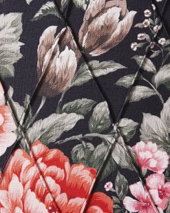 Nojatuolit<Beliani Nojatuoli Rahilla Kukkakuviollinen Musta Sandset