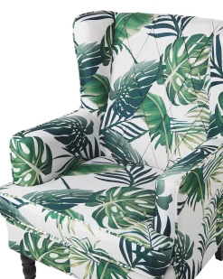 Shop Beliani Nojatuoli Rahilla Lehtikuviollinen Vihrea Sandset