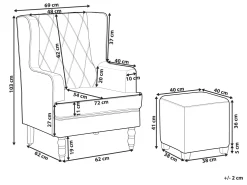 Online Beliani Nojatuoli Rahilla Samettinen Harmaa Sandset