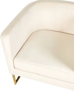 Nojatuolit<Beliani Nojatuoli Sametti Kermanvalkoinen Sirkka