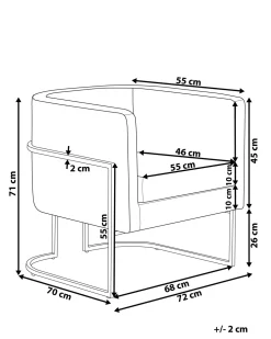 Nojatuolit<Beliani Nojatuoli Sametti Kermanvalkoinen Sirkka