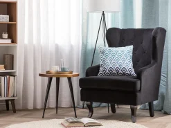 Cheap Beliani Nojatuoli Sametti Musta Alta