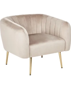 Nojatuolit<Beliani Nojatuoli Sametti Ruskeanharmaa Laconia