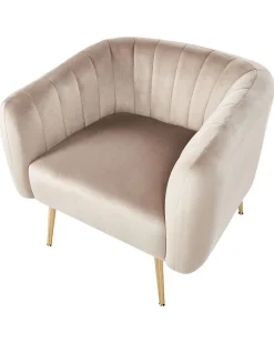 Nojatuolit<Beliani Nojatuoli Sametti Ruskeanharmaa Laconia